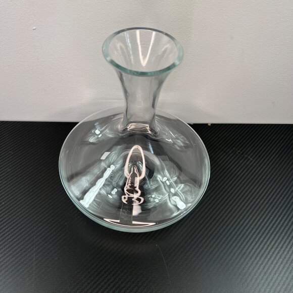 Glass Wine Decanter Carafe Vase Made In Germany Concave Bottom Wide Base - Picture 2 of 11